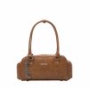 LONG TOP-HANDLE BOX BAG | BROWN