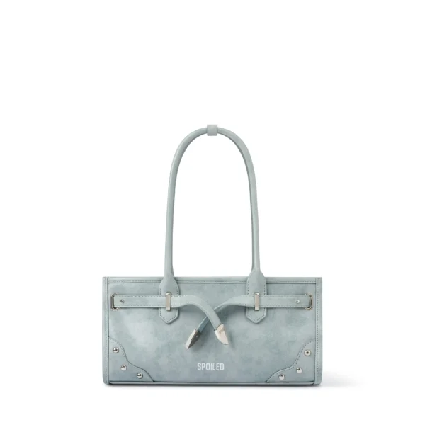 BUCKLE HANDLE BAG | STONE BLUE